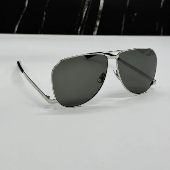 NEW SAINT LAURENT SL690 DUST 002 SUNGLASSES MEN SILVER EYEWEAR SL 690 DUST 002